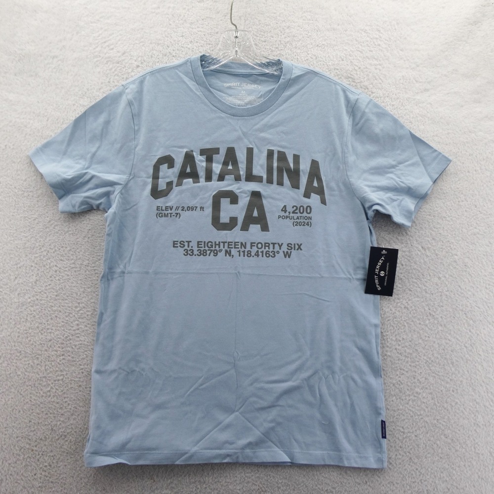 Spirit Jersey Shirt Mens‎ Medium Catalina CA Blue Graphic Cotton Short Sleeve